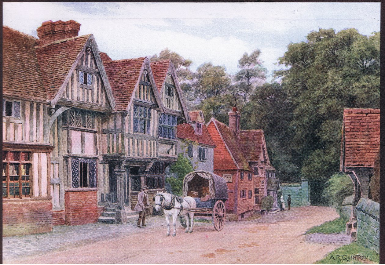 Chiddingstone, Kent, från The Cottages and the Village Life of Rural England publicerad av Dent & Sons Limited, 1912 av Alfred Robert Quinton