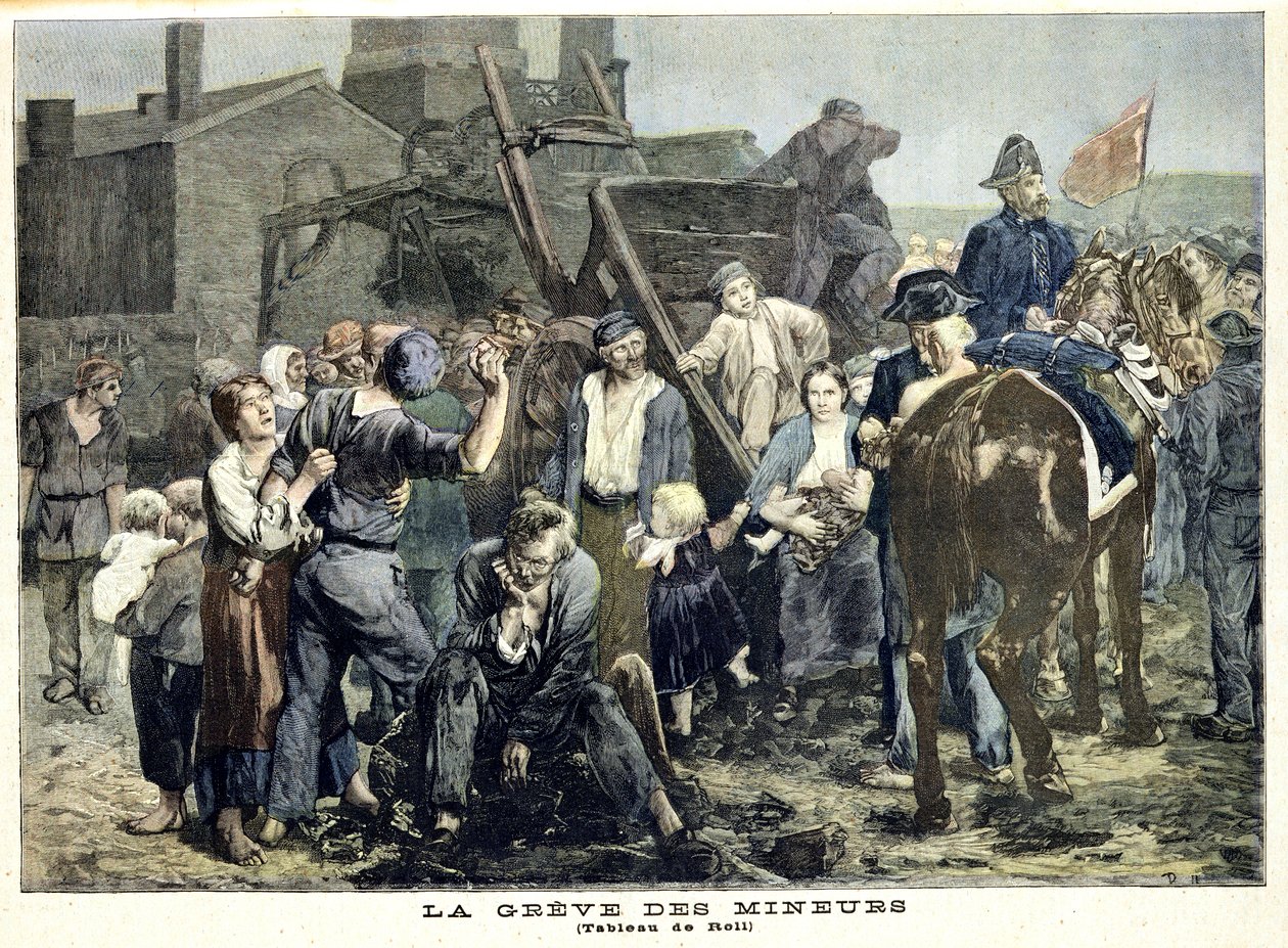 Gruvarbetarstrejken i Carmaux, ur "Le Petit Journal", 1 oktober 1892. av Alfred Roll