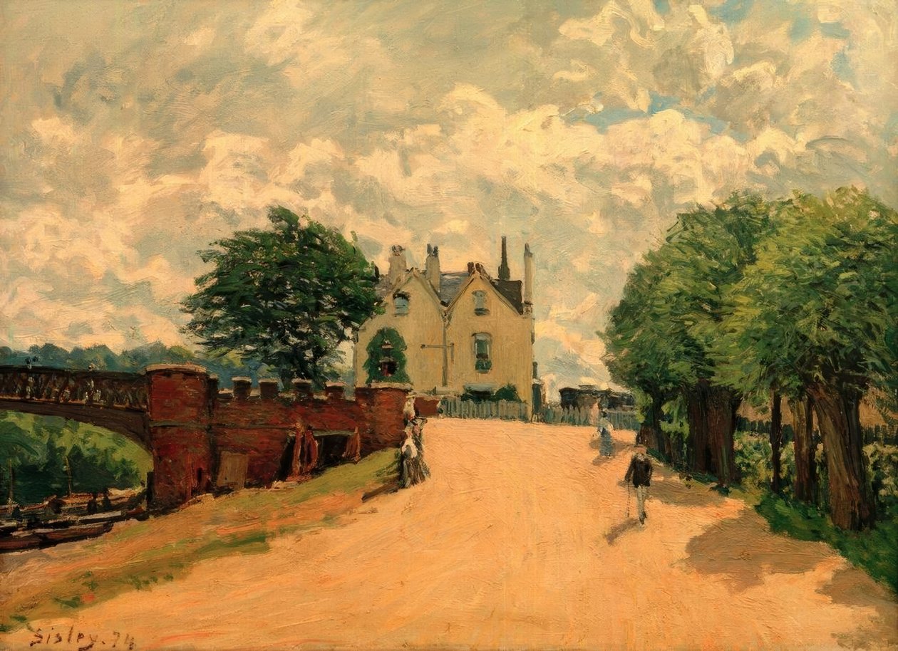 Vid Hampton Court Bridge av Alfred Sisley