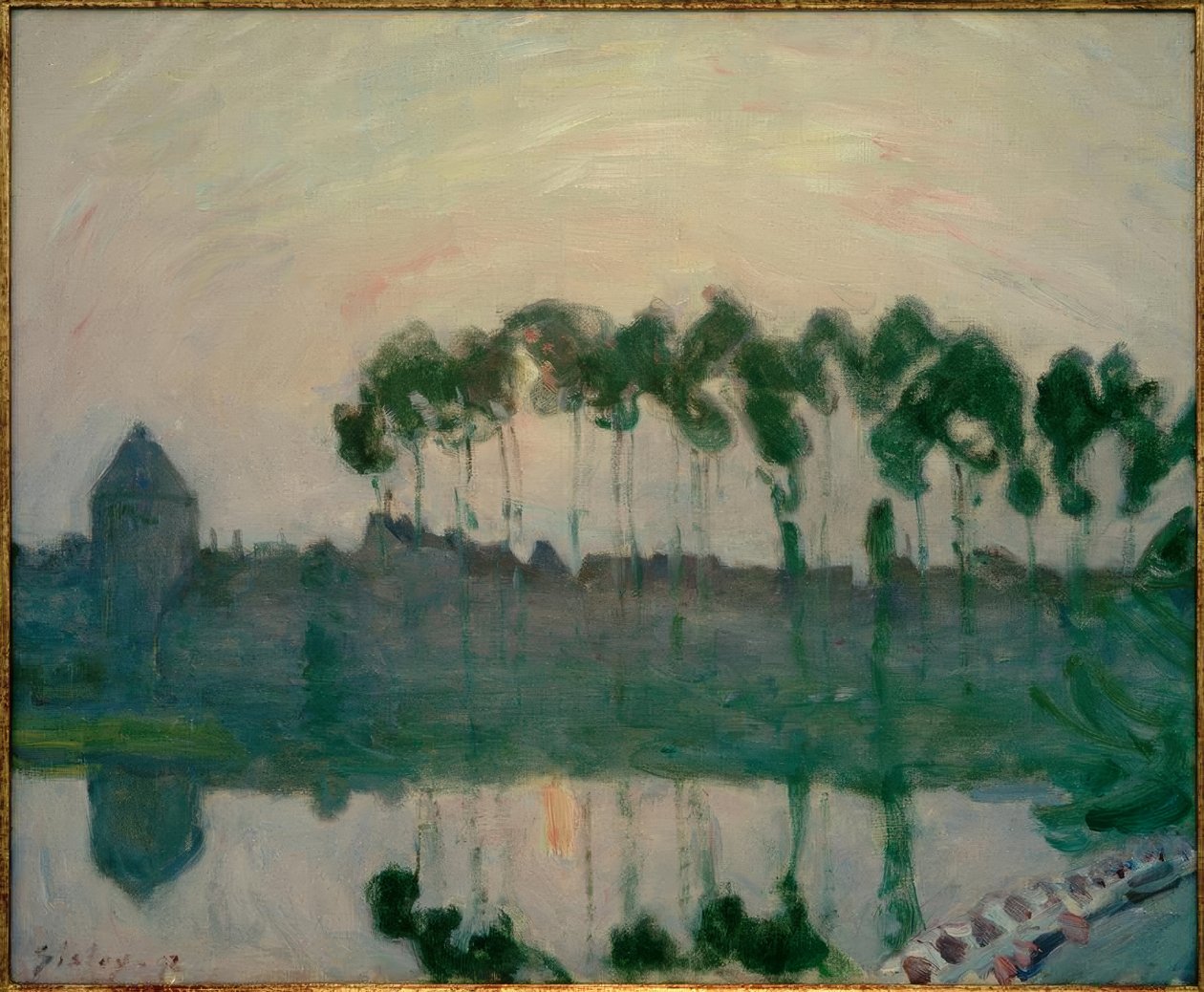 Solnedgång nära Moret av Alfred Sisley