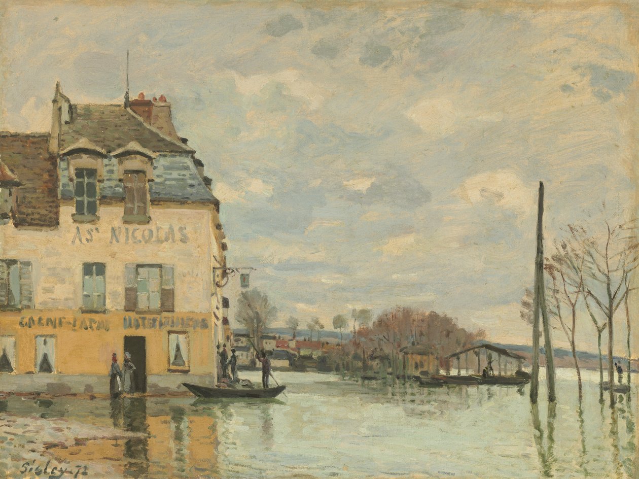 Översvämning vid Port-Marly, 1872 av Alfred Sisley