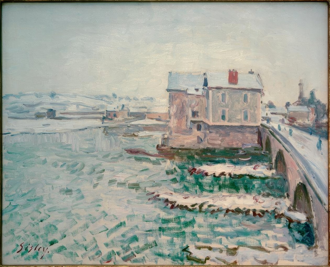 Morets bro på vintern av Alfred Sisley