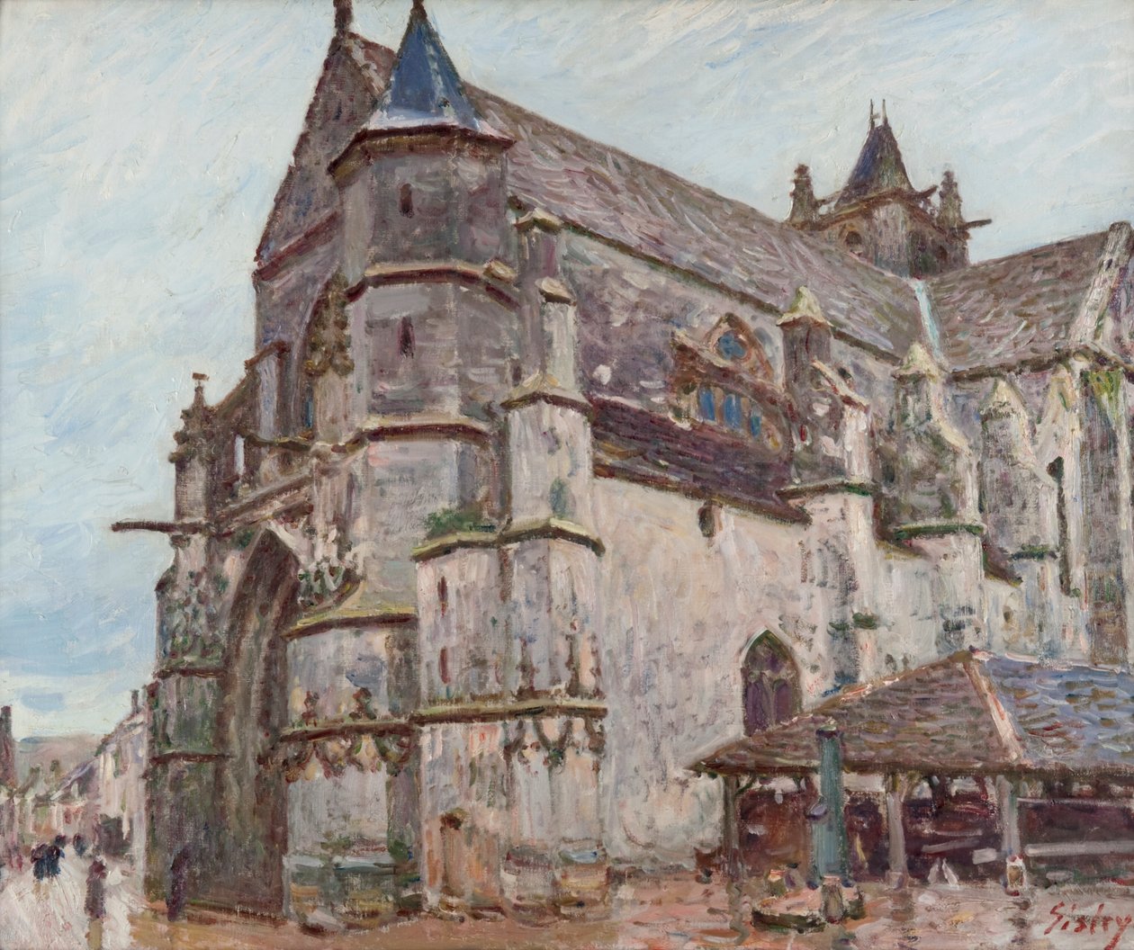 Notre-Dame de Moret im Morgenregen av Alfred Sisley