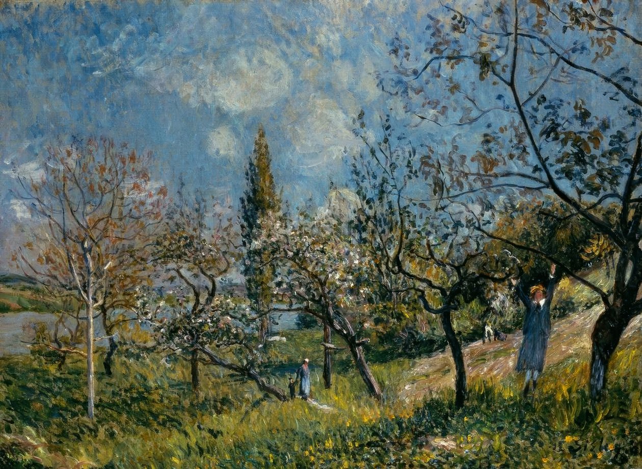 Fruktträdgård på våren av Alfred Sisley