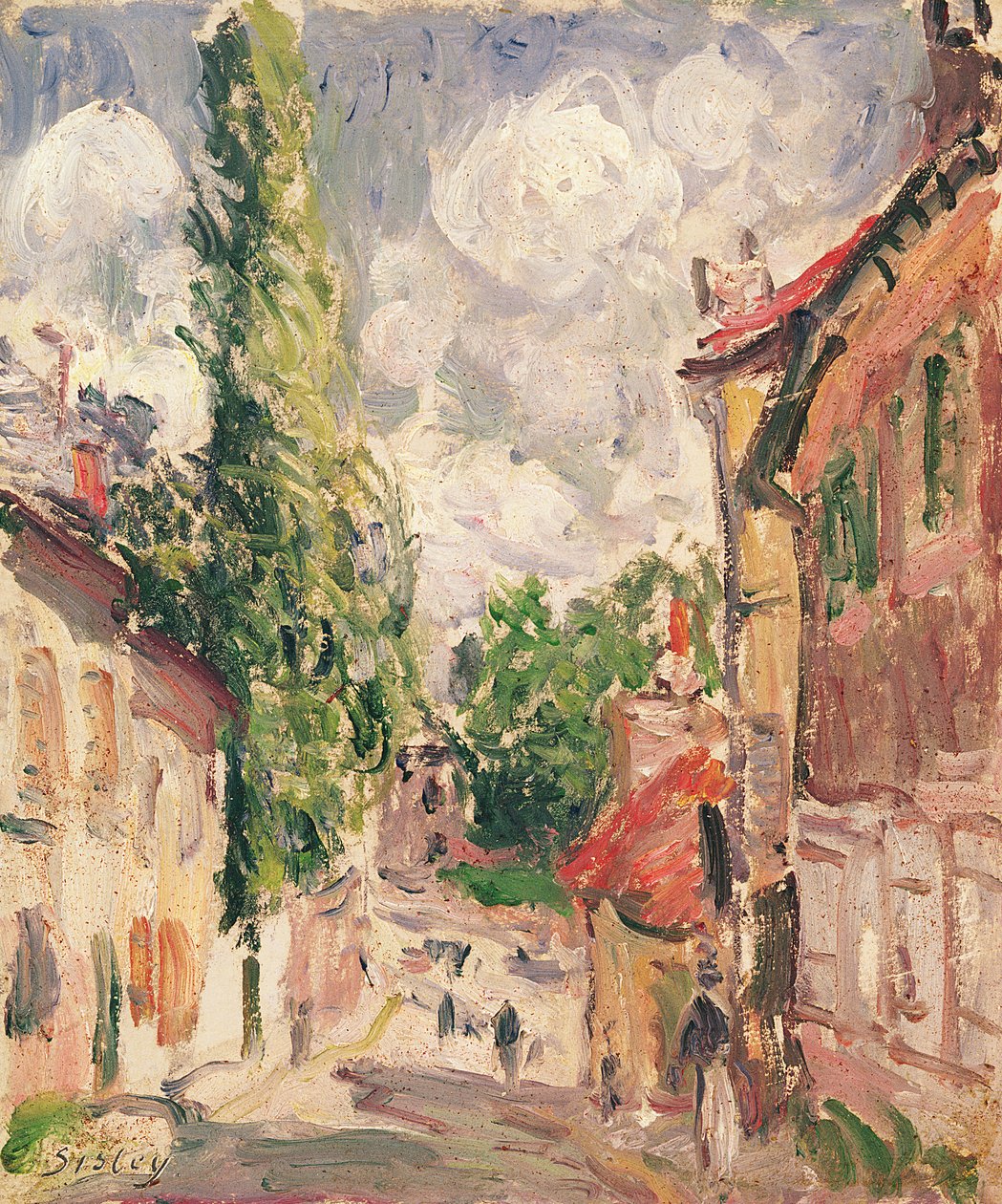 Vägen i en by av Alfred Sisley