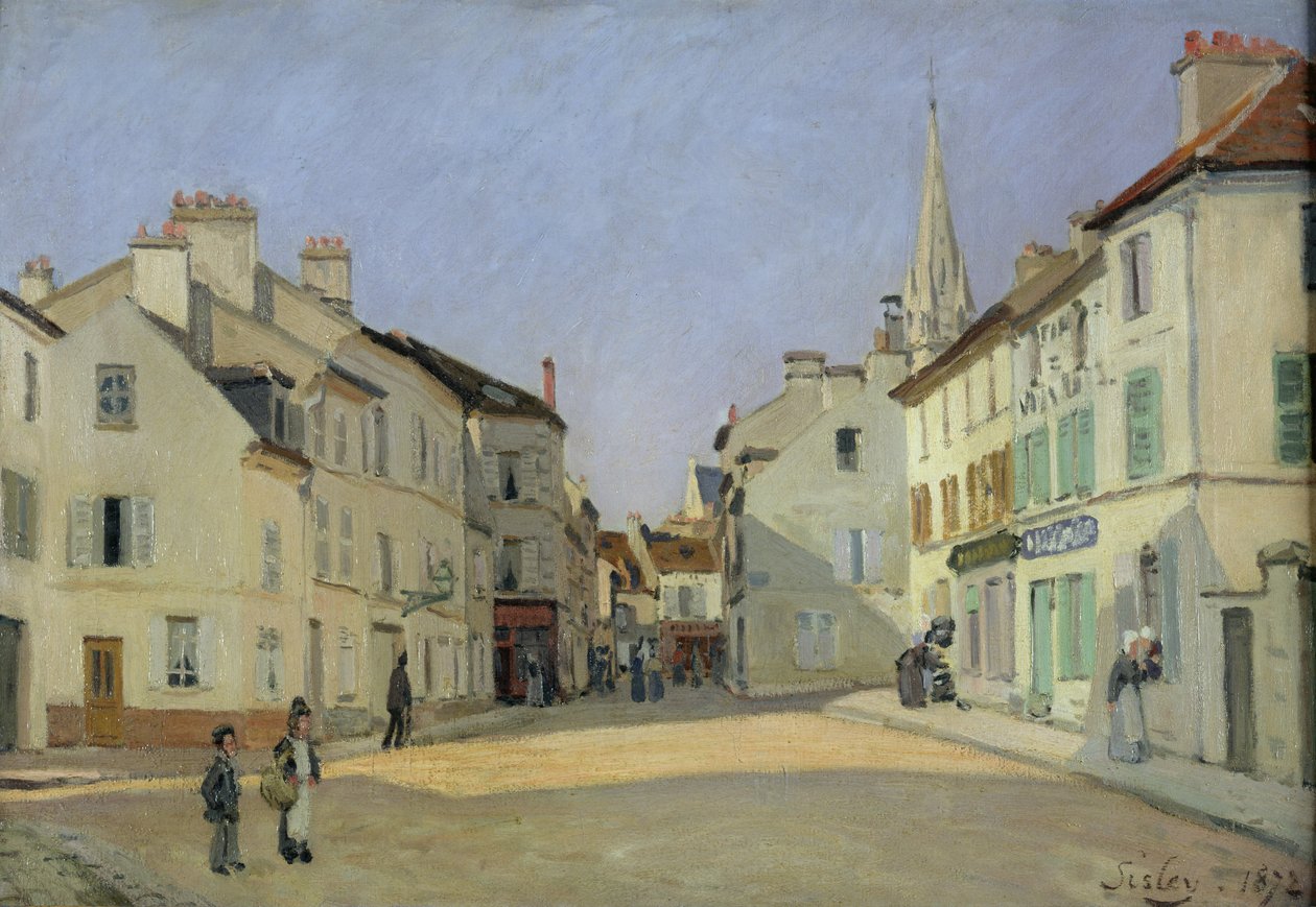 Rue de la Chaussee i Argenteuil, 1872 av Alfred Sisley