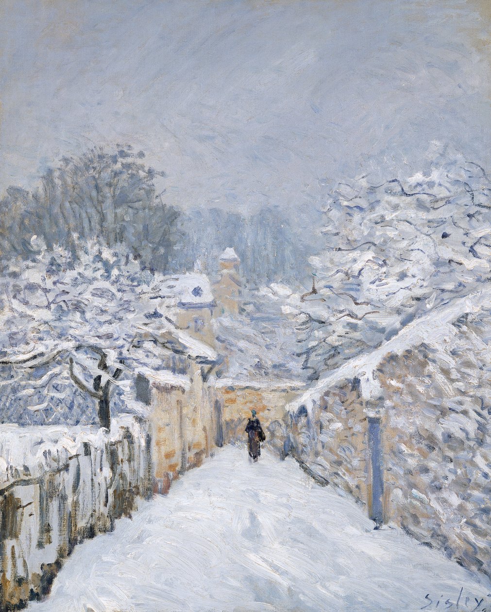 Snö i Louveciennes, 1878 av Alfred Sisley