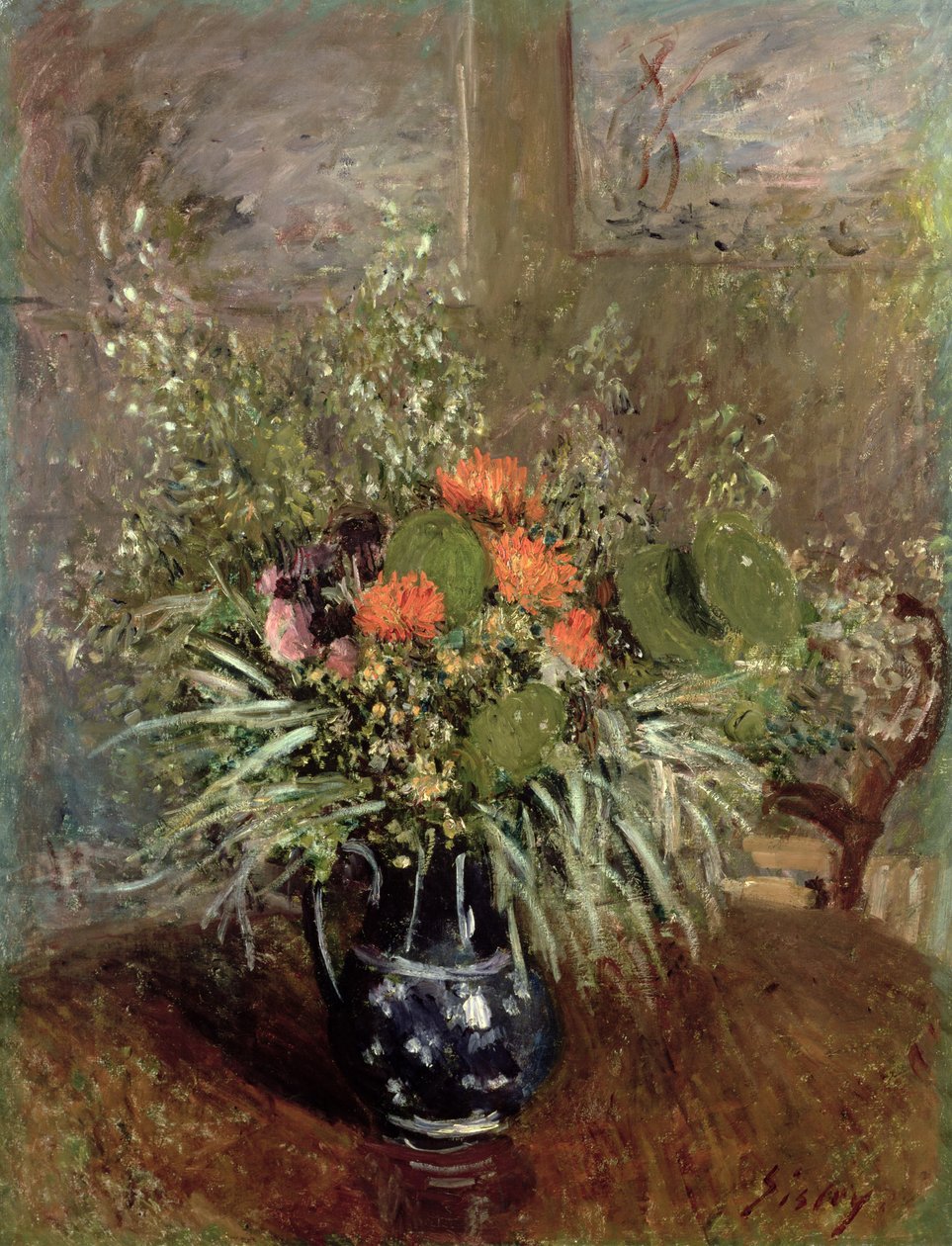 Stilleben av vilda blommor av Alfred Sisley