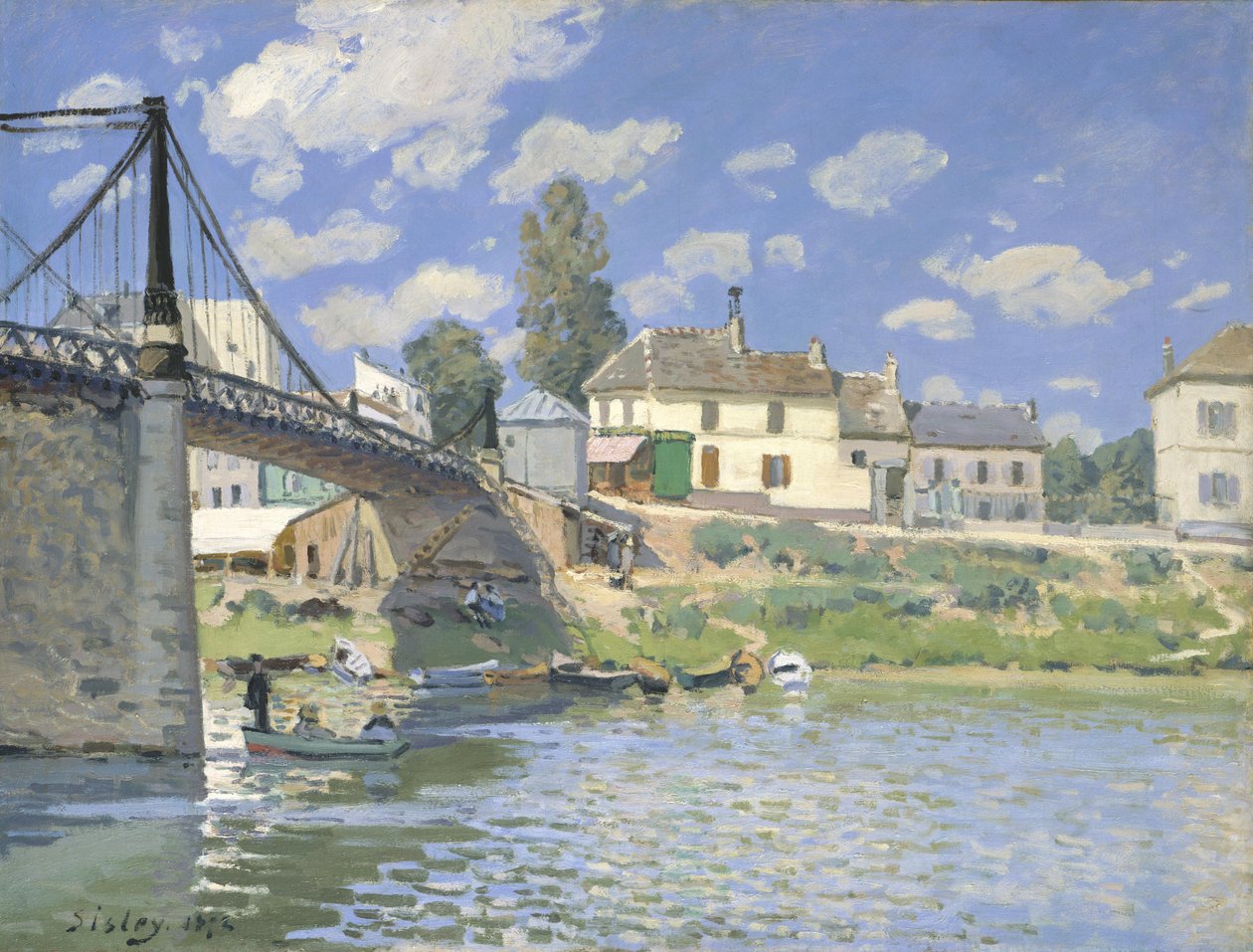 The Bridge at Villeneuve-la-Garenne av Alfred Sisley