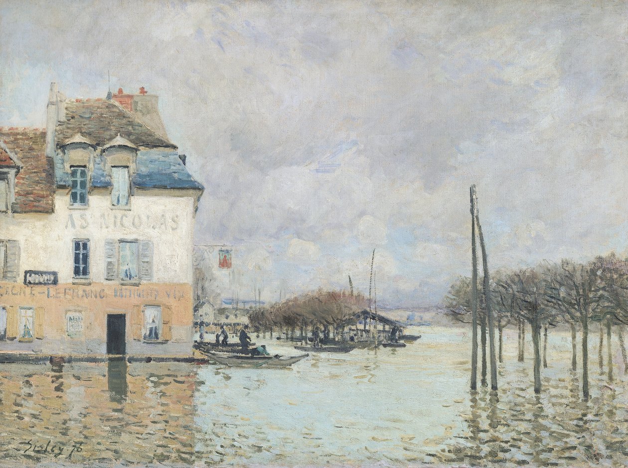 Översvämningen vid Port-Marly, 1876 av Alfred Sisley