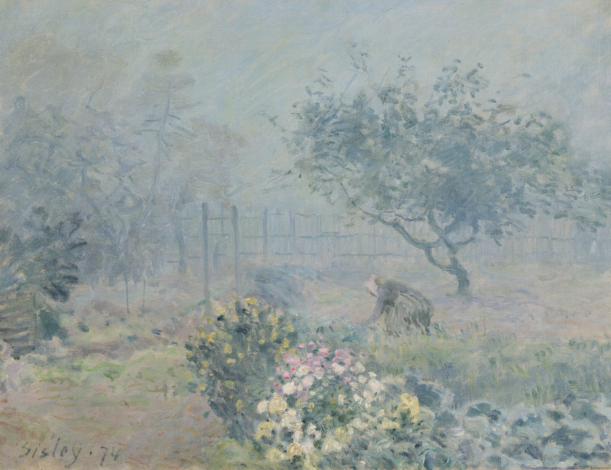 Dimman, Voisins, 1874 av Alfred Sisley