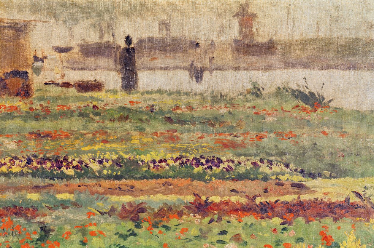 Trädgården vid vattnet av Alfred Sisley