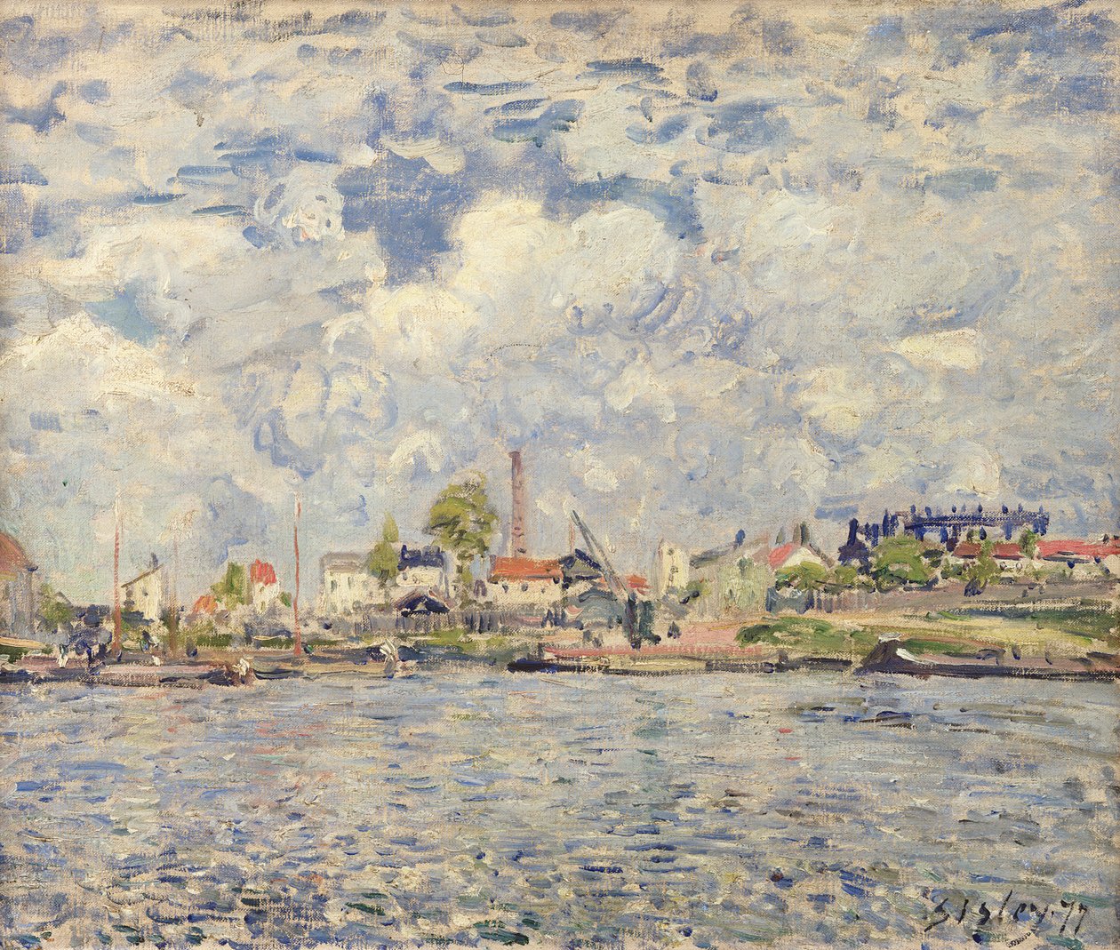 Seinen vid Point du Jour, 1877 av Alfred Sisley