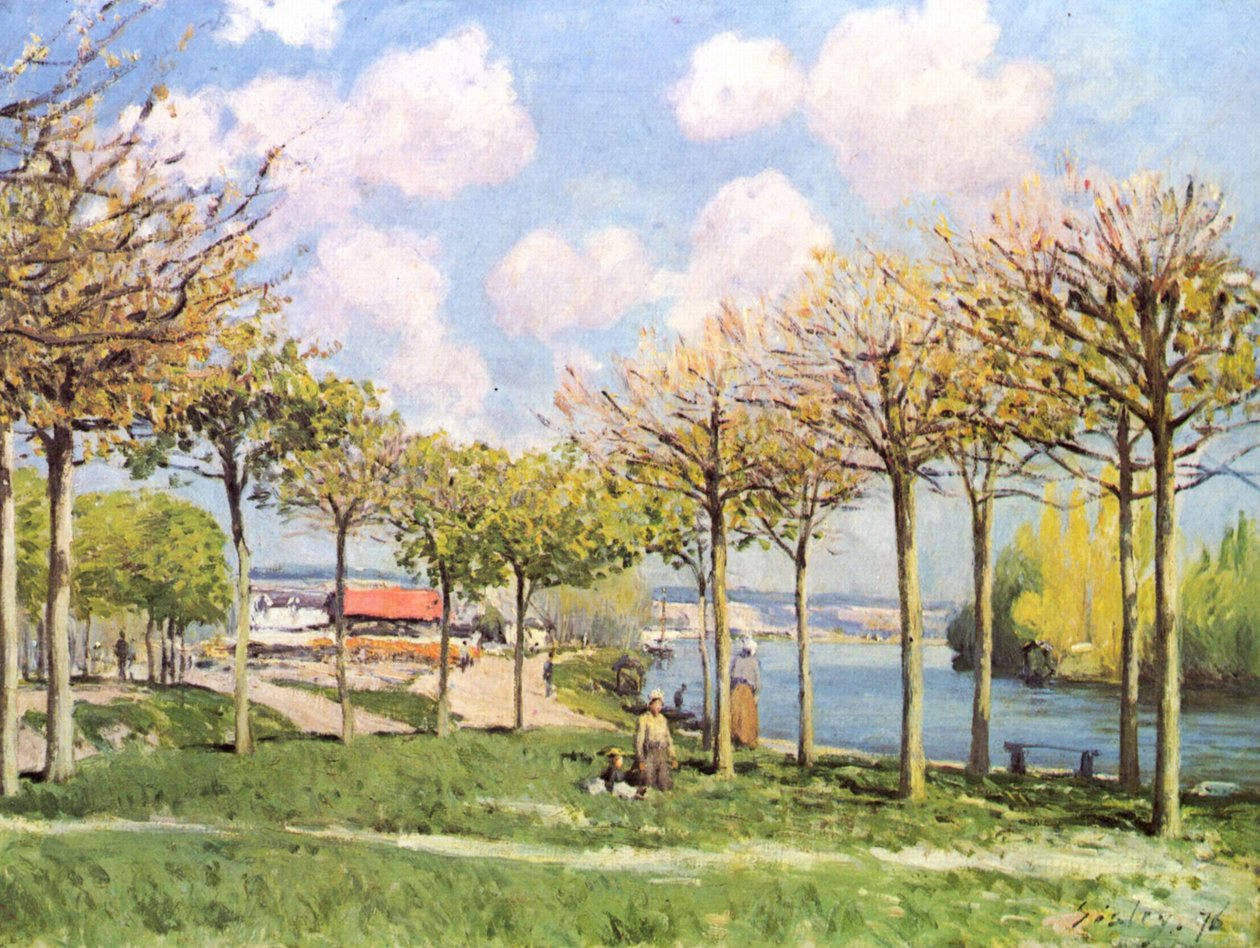 The Seine in Bougival av Alfred Sisley