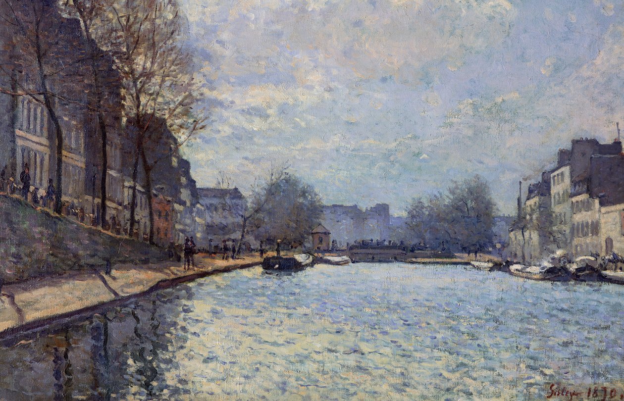 Utsikt över Canal Saint-Martin, Paris, 1870 av Alfred Sisley