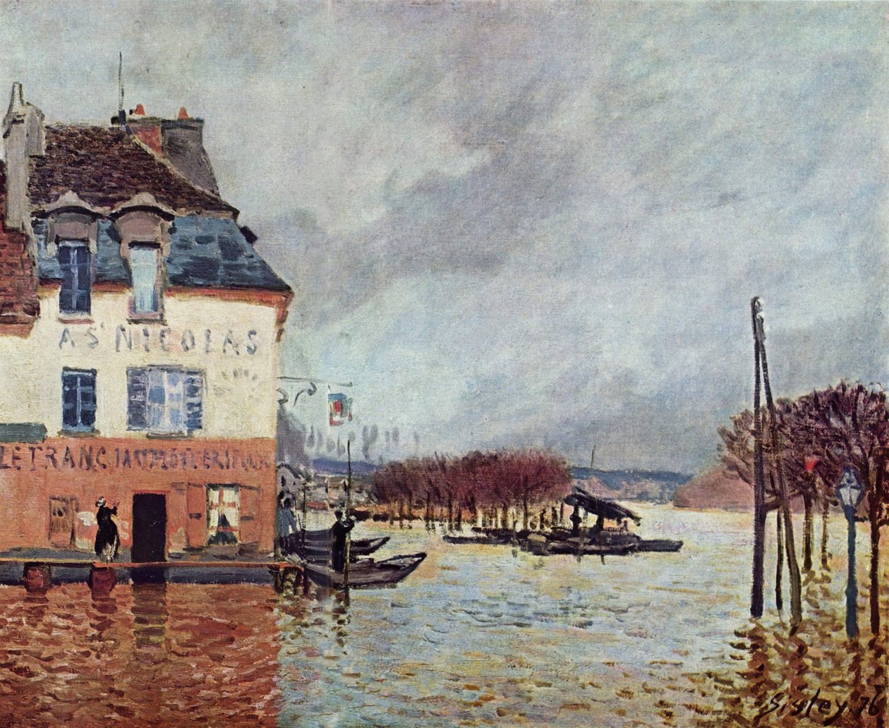 Überschwemmung in Port Marly av Alfred Sisley