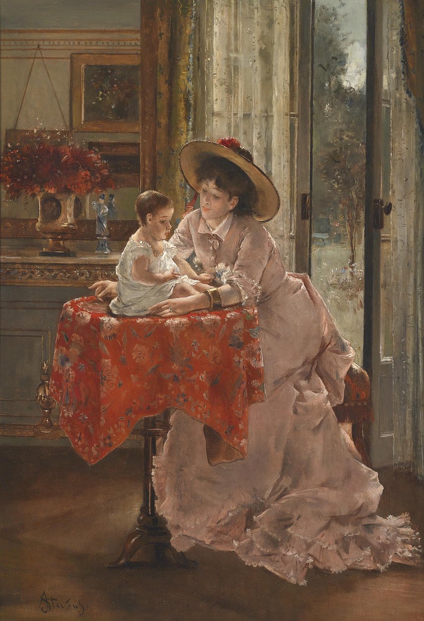 Die glückliche Mutter av Alfred Emile Stevens