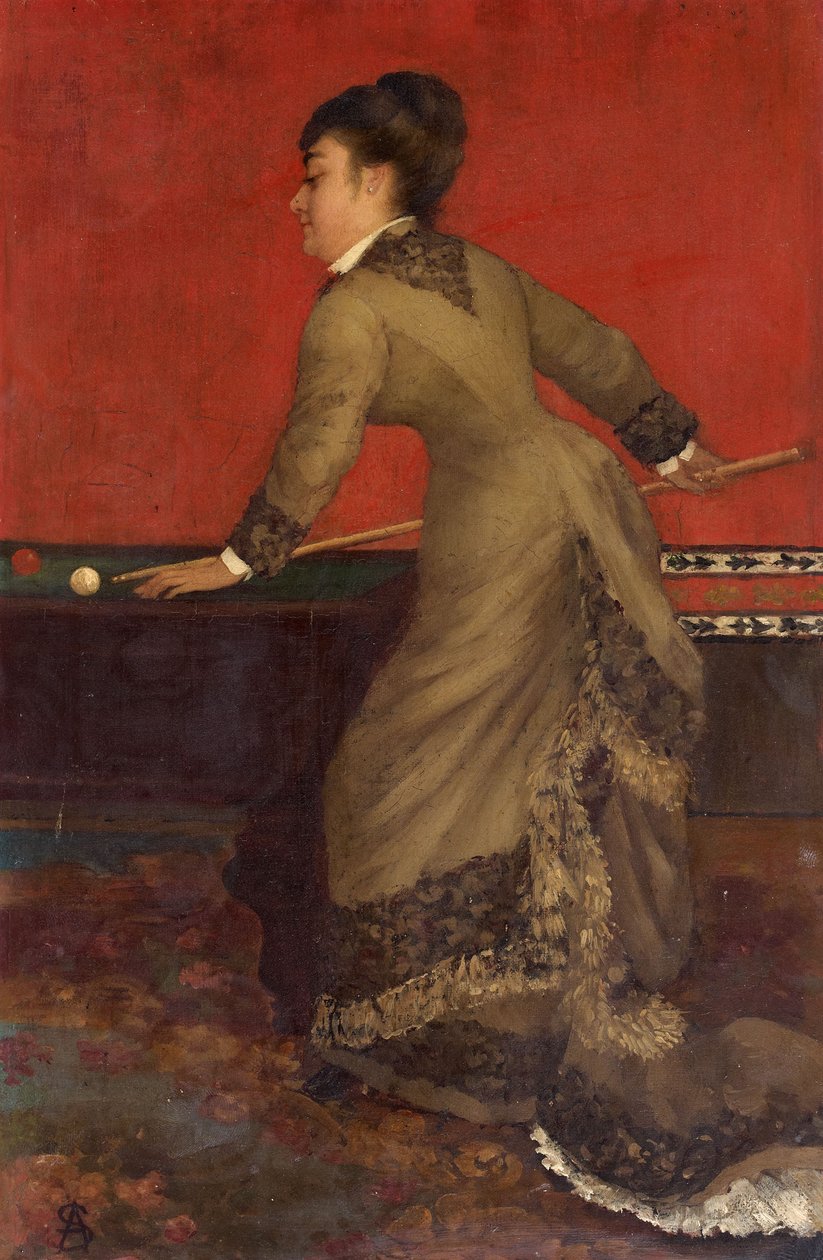 Elégante au billard av Alfred Emile Stevens