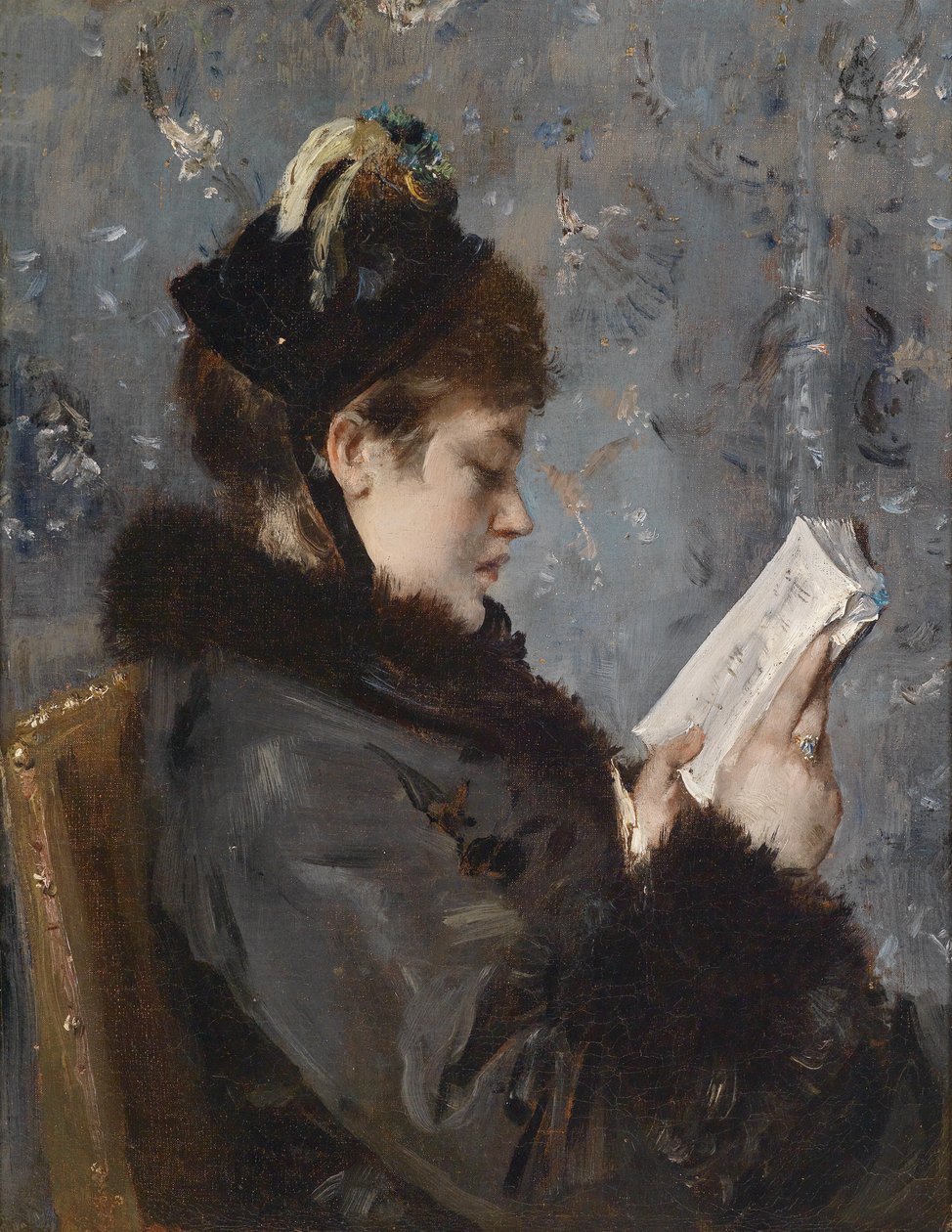Lesende junge Dame av Alfred Emile Stevens