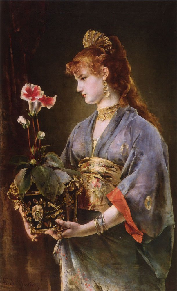 Portrait of a Woman av Alfred Emile Stevens