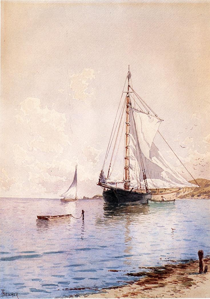 Drying the Main at Anchor av Alfred Thompson Bricher