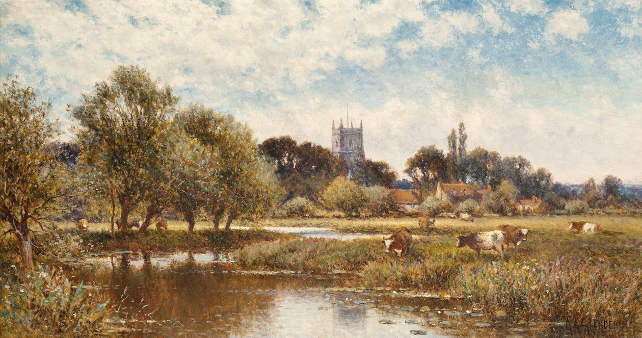 Boskapsvattning, Kempstead-on-Thames av Alfred Augustus Glendening