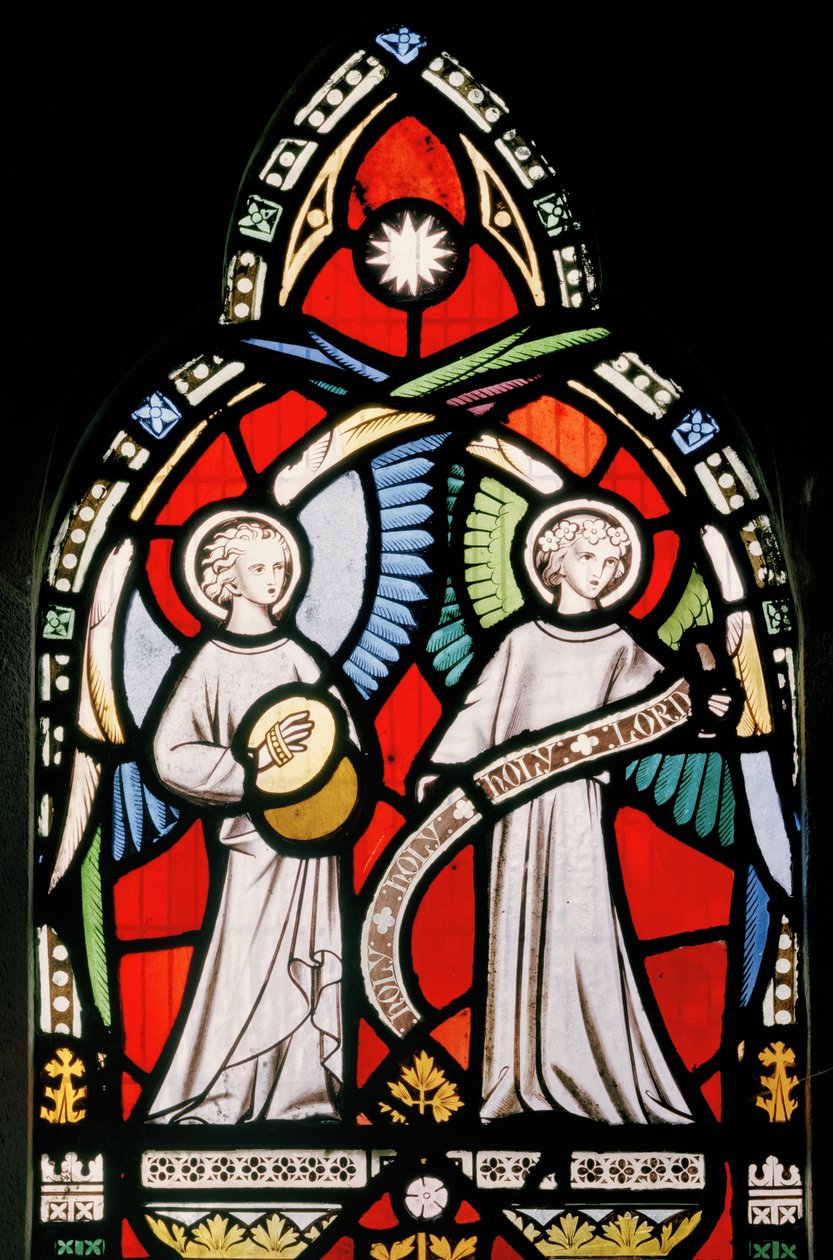 Musical Angels, 1857 (målat glas) av Alfred Bell