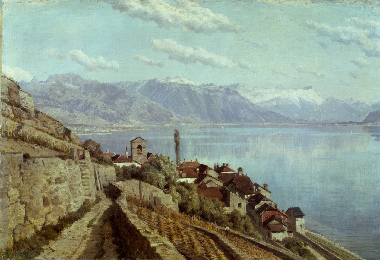Byn Saint-Saphorin av Alfred Chavannes