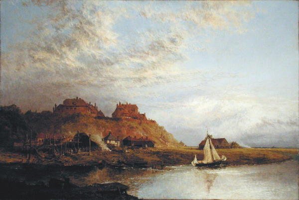 Skeppsbygge vid Rye av Alfred Dawson