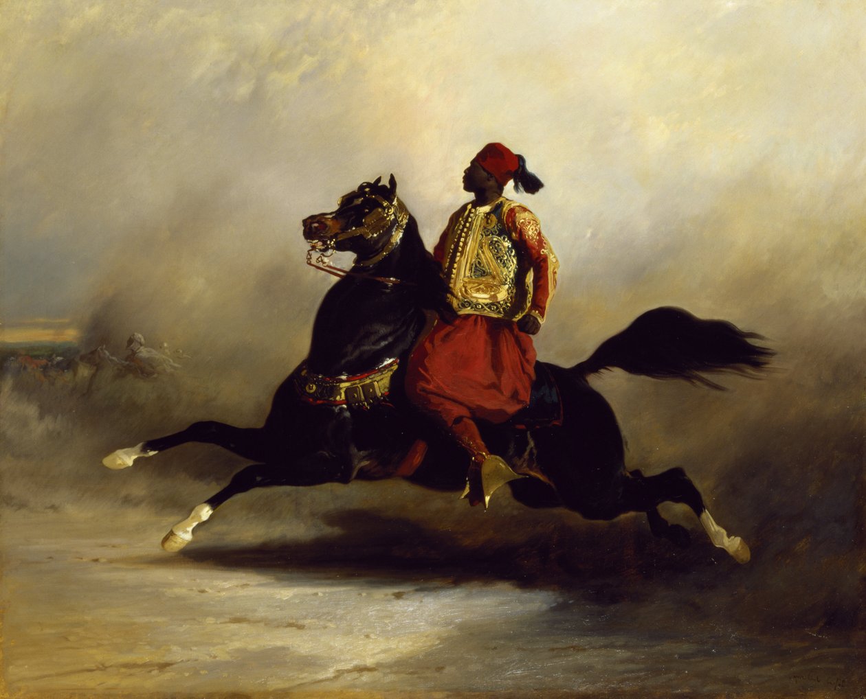 Nubisk ryttare i galopp av Alfred Dedreux