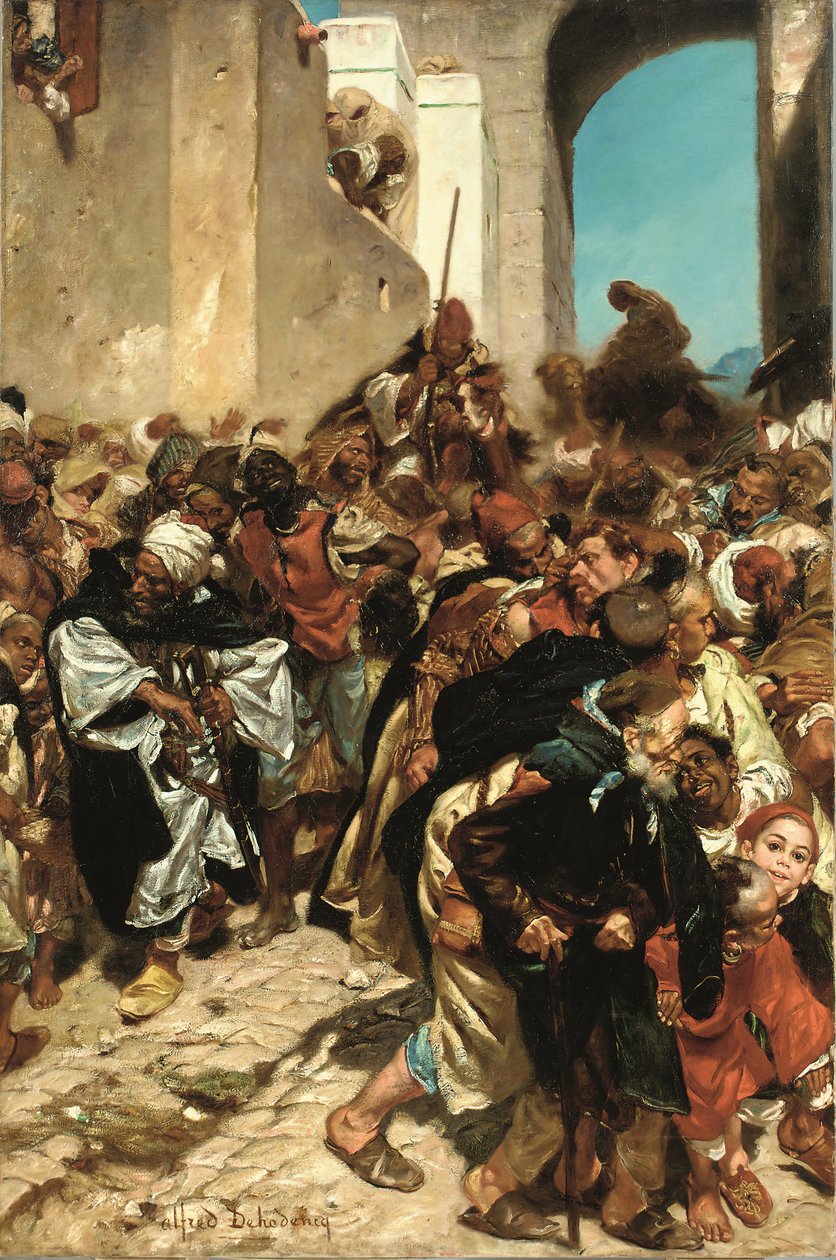 Marockanska fångar (olja på duk) av Alfred Dehodencq