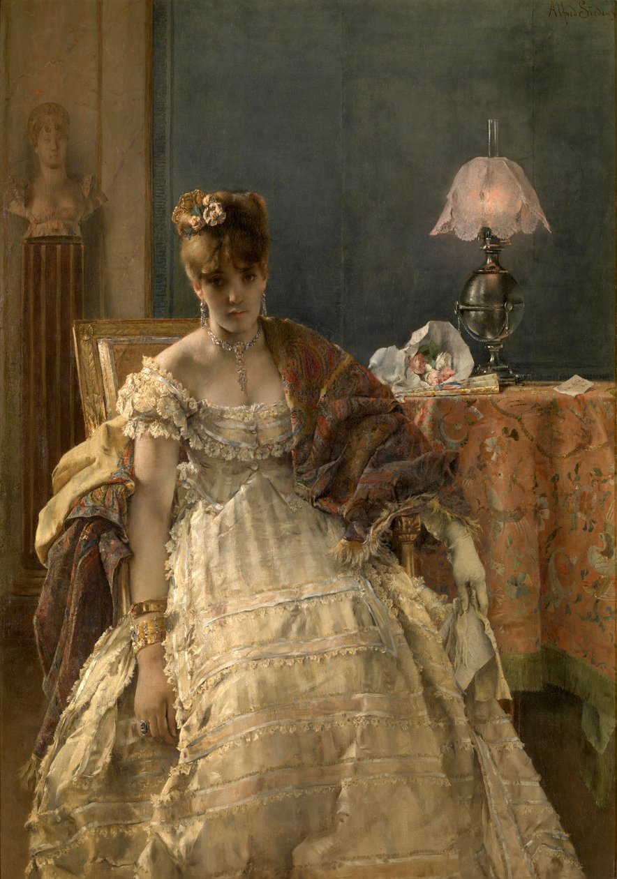 Desperat (olja på panel) av Alfred Emile Stevens