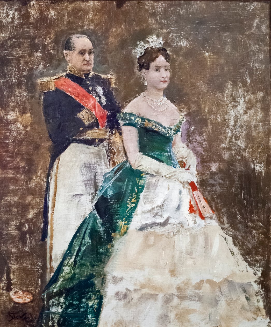 Jerome Bonaparte och hans dotter Mathilde av Alfred Emile Stevens