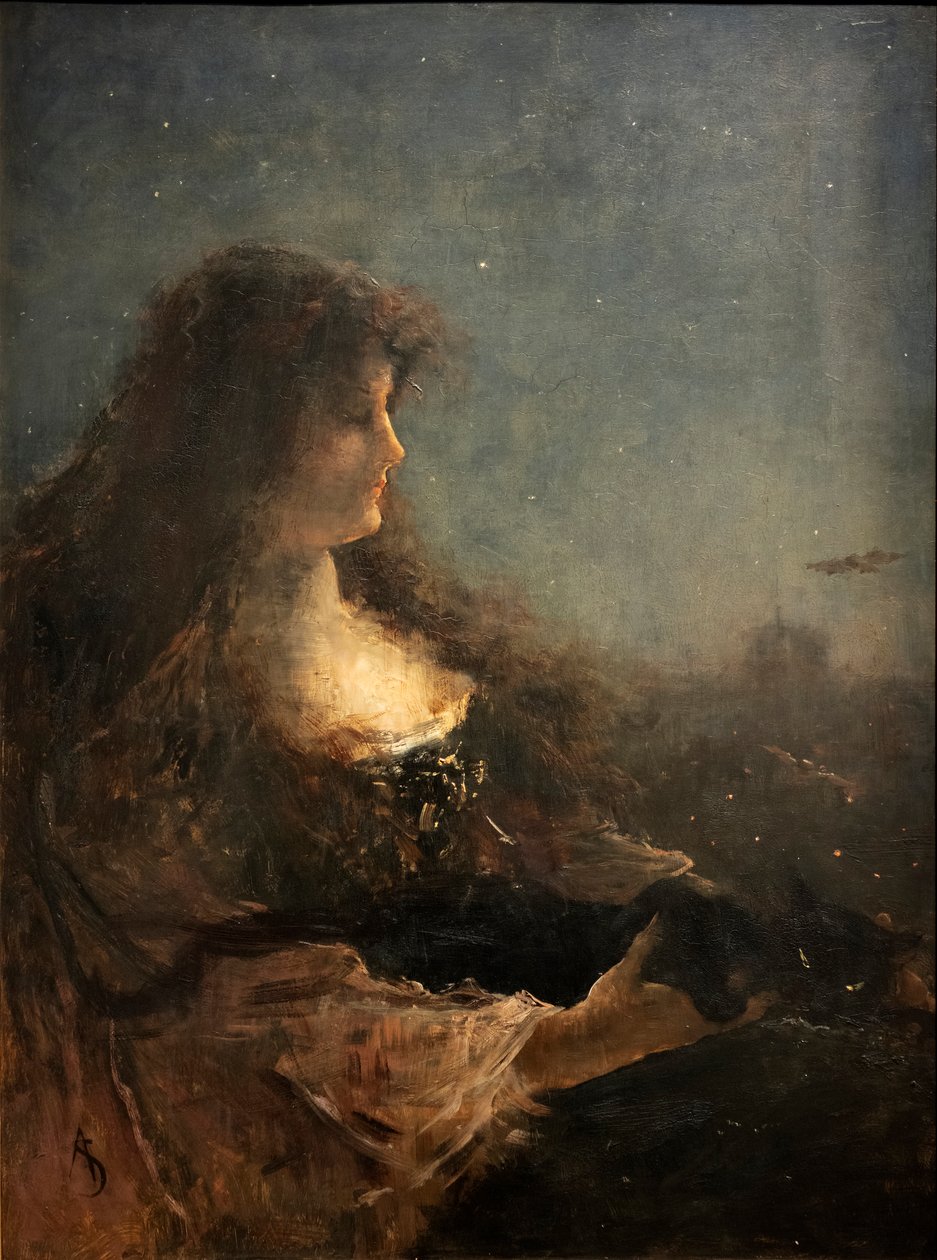 Natten, c. 1800-talet (målning) av Alfred Emile Stevens