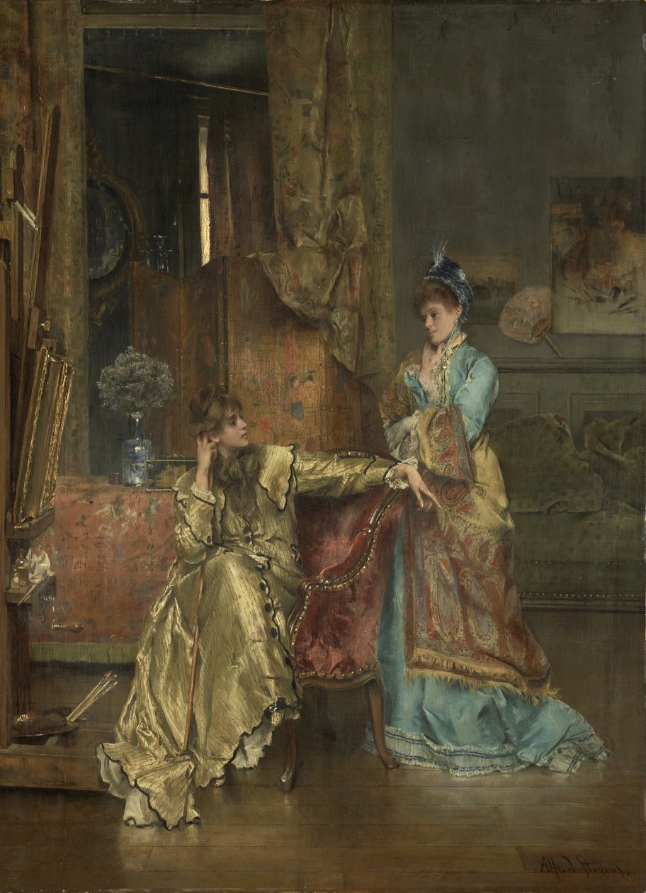 Besöket, c.1870 av Alfred Emile Stevens