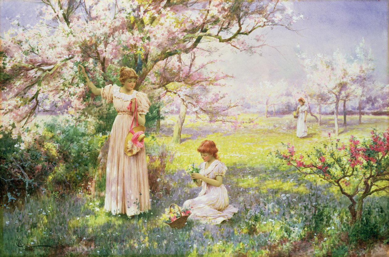Vår: Plocka blommor, 1898 av Alfred Glendening