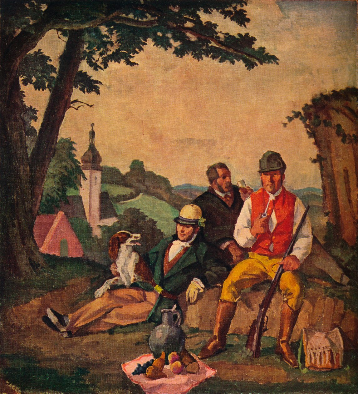 "Jaktpicknicken", c1926 av Alfred Hagel
