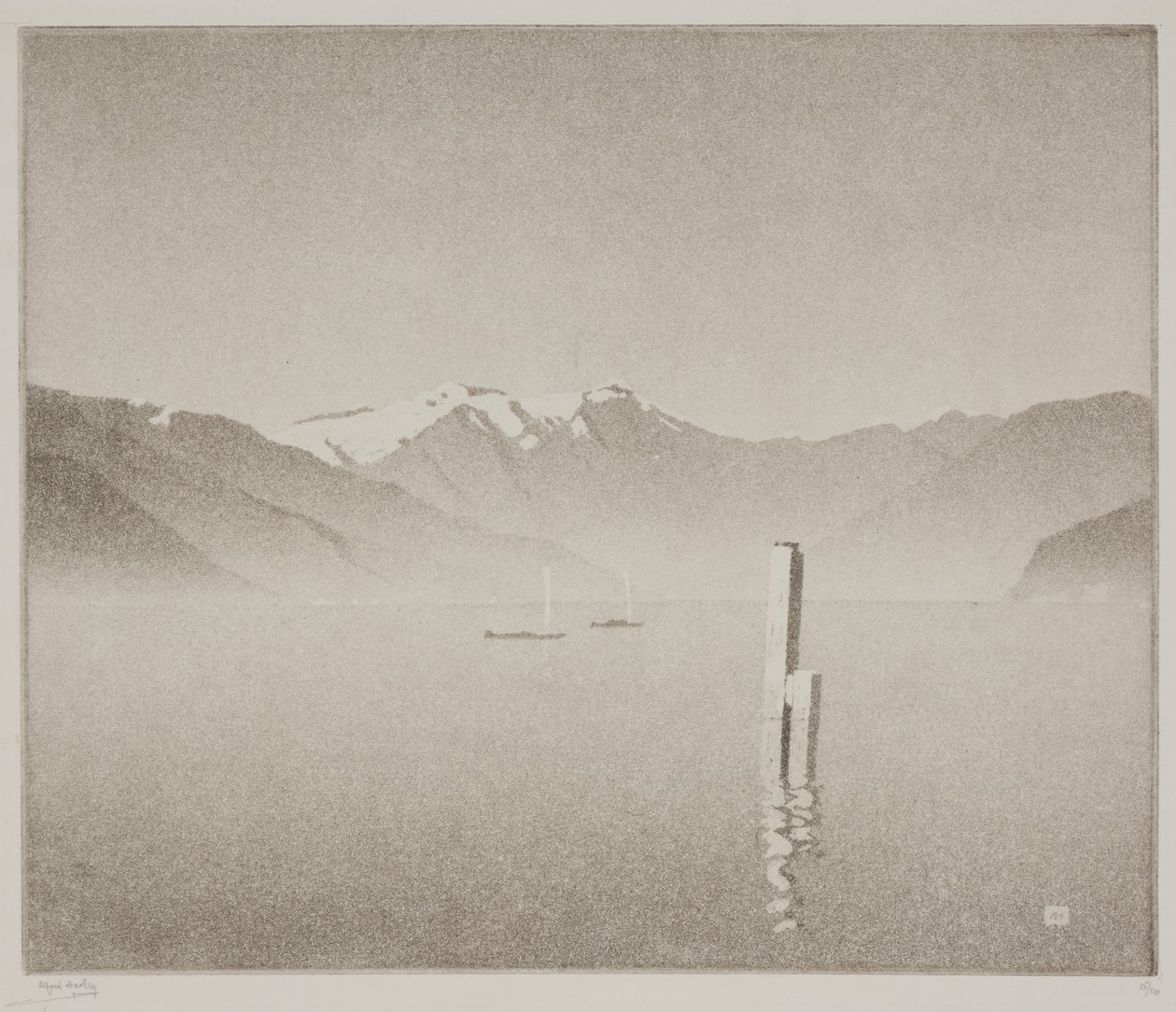 Comosjön (akvatint) av Alfred Hartley