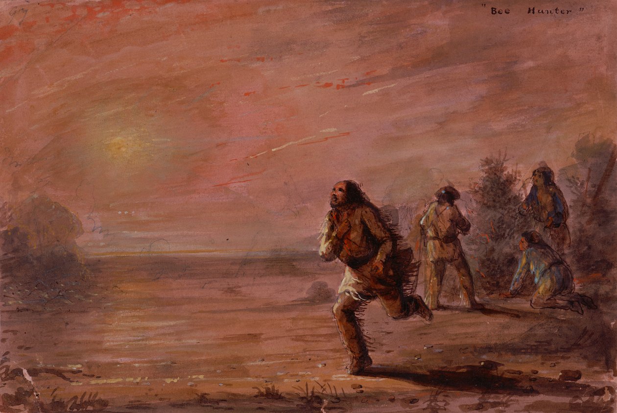 Bee Hunters, ca 1837 (olja på papper) av Alfred Jacob Miller