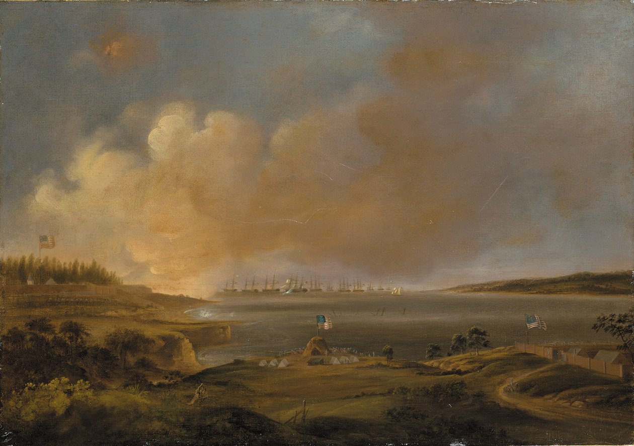 Slaget vid Fort McHenry av Alfred Jacob Miller