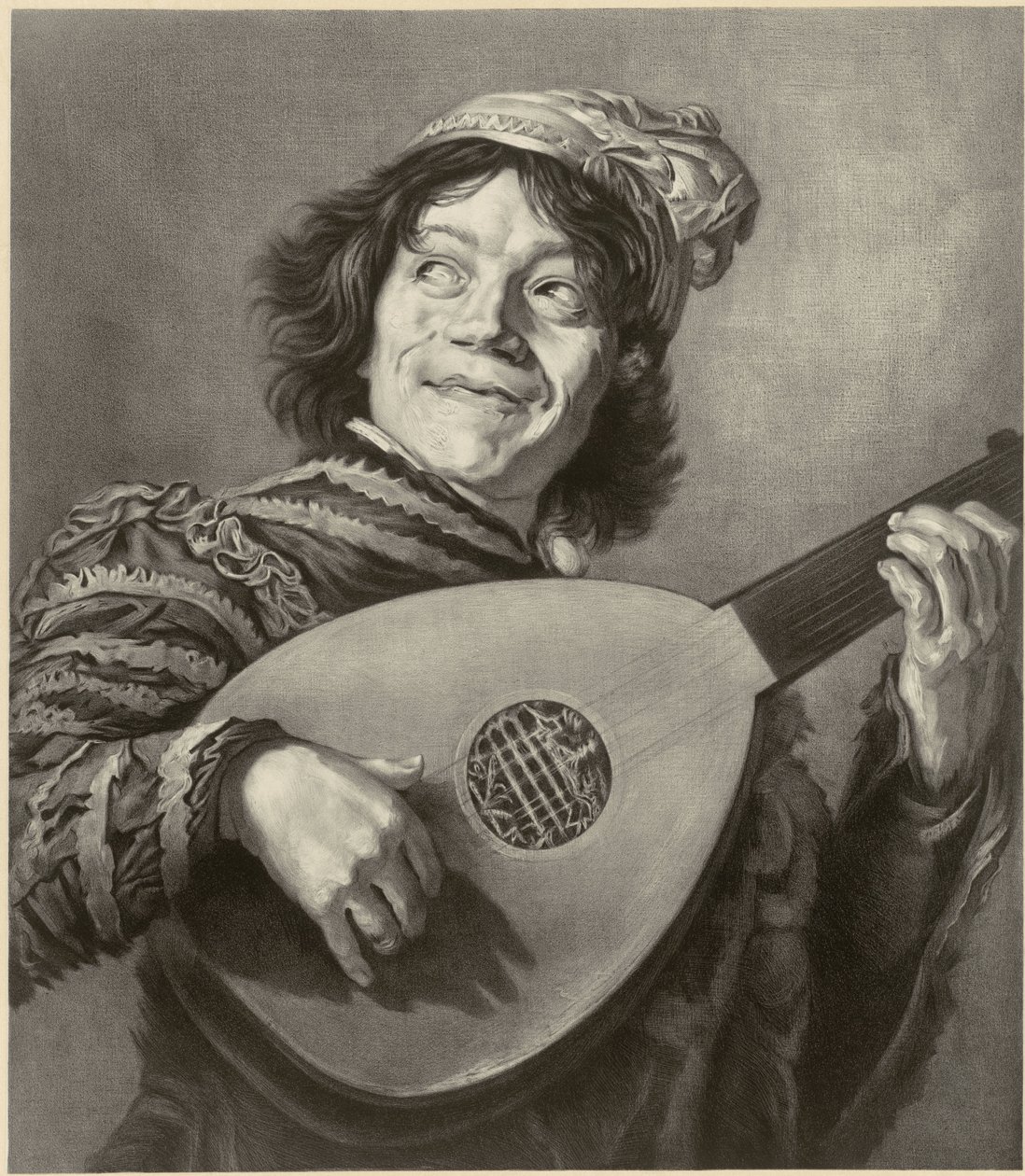Gycklaren, efter Frans Hals av Alfred Louis Bahuet