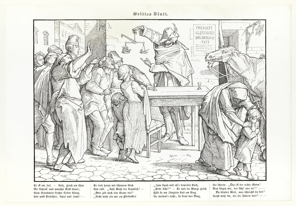 Även en dödsdans, platta III av Alfred Rethel