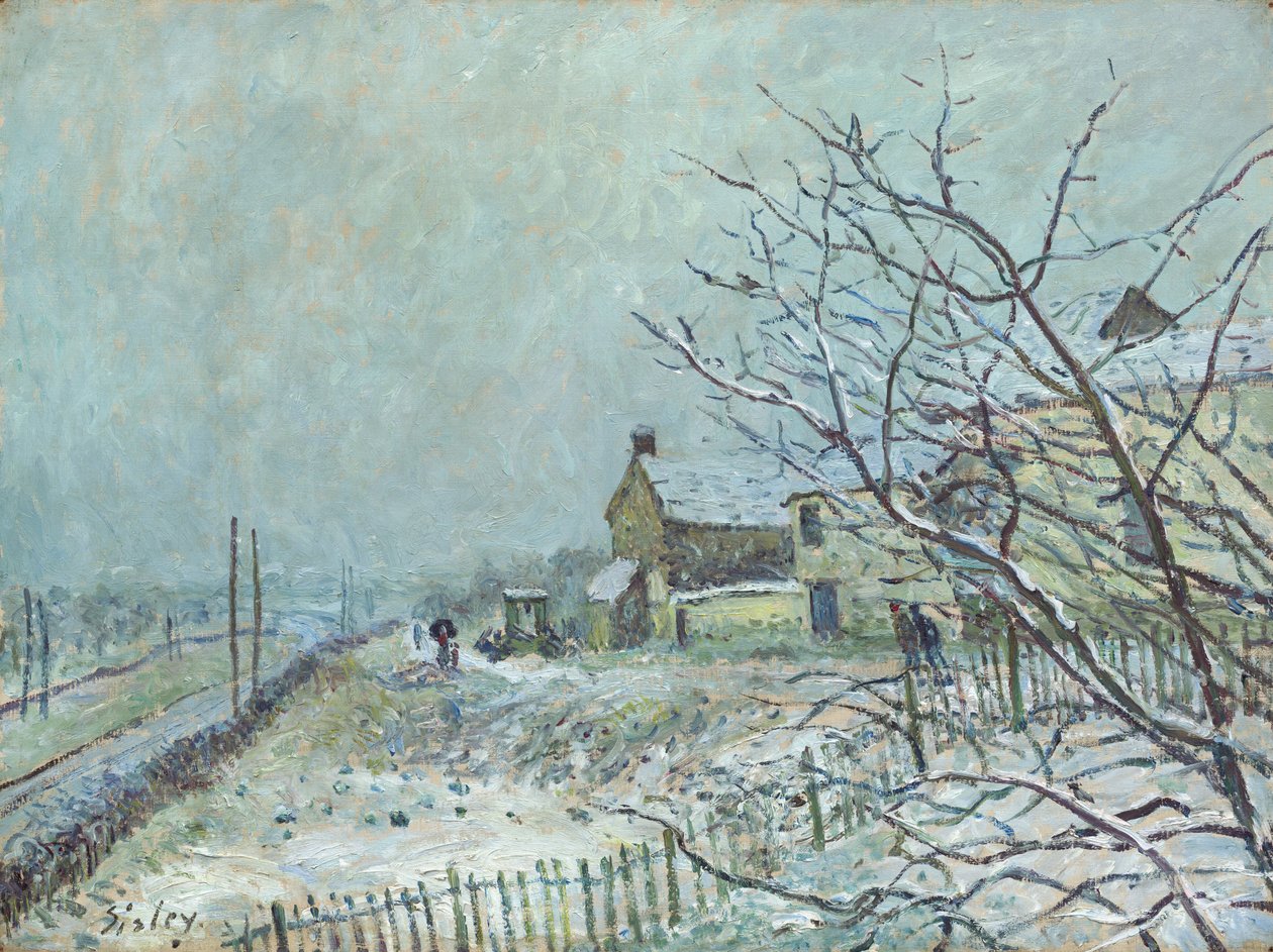 Första snön i Veneux-Nadon, 1878. av Alfred Sisley