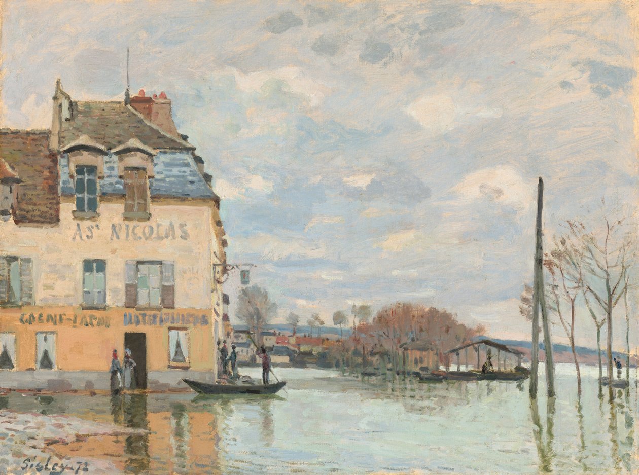 Översvämning vid Port-Marly av Alfred Sisley