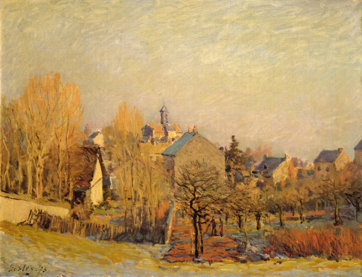Frostig morgon i Louveciennes av Alfred Sisley