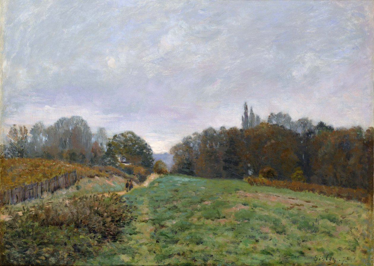 Landskap i Louveciennes, 1873 av Alfred Sisley