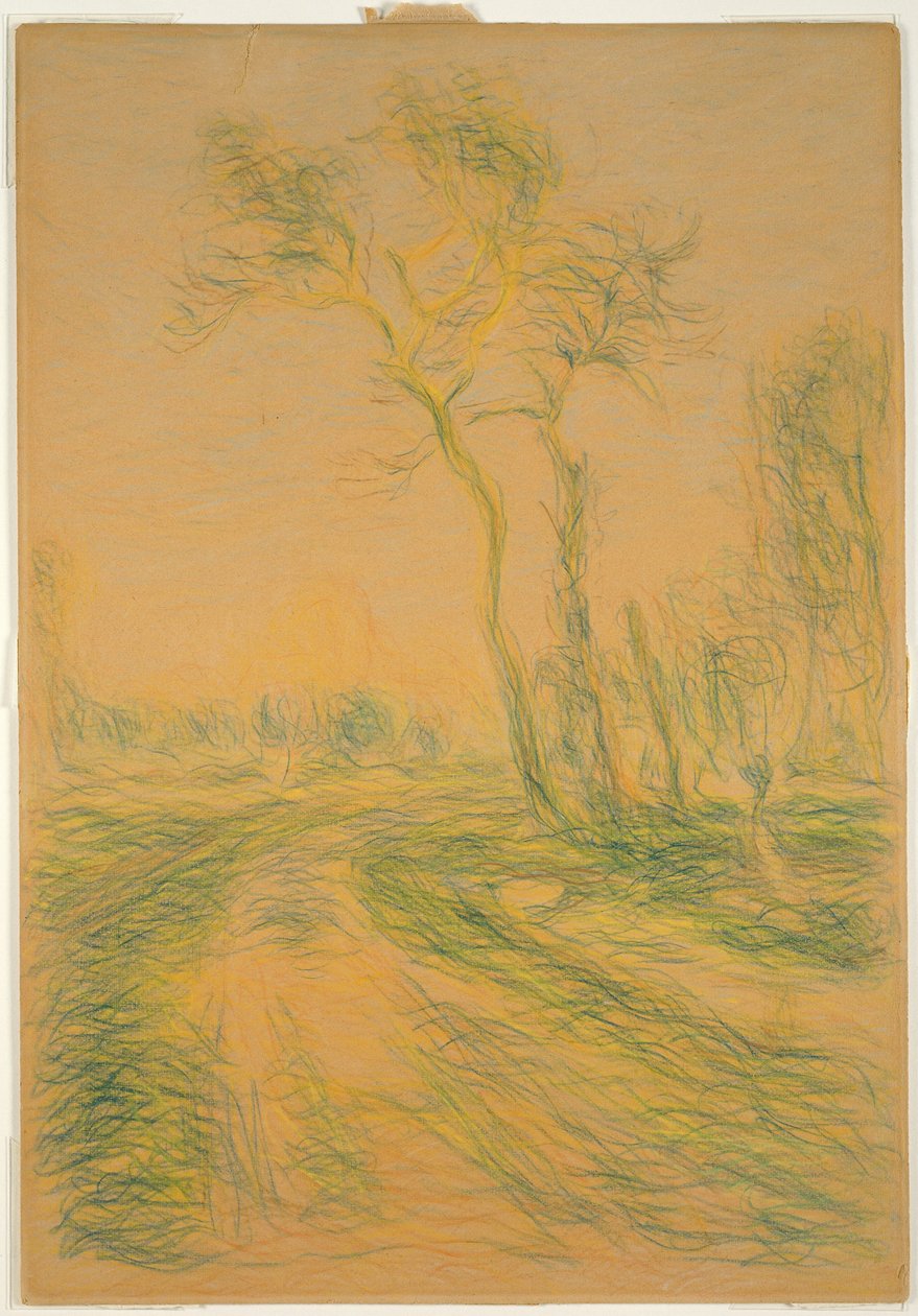 Landskap med träd av Alfred Sisley