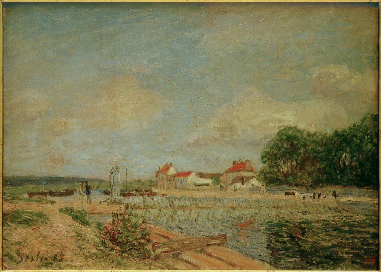 Loingdammen i Saint-Mammès av Alfred Sisley