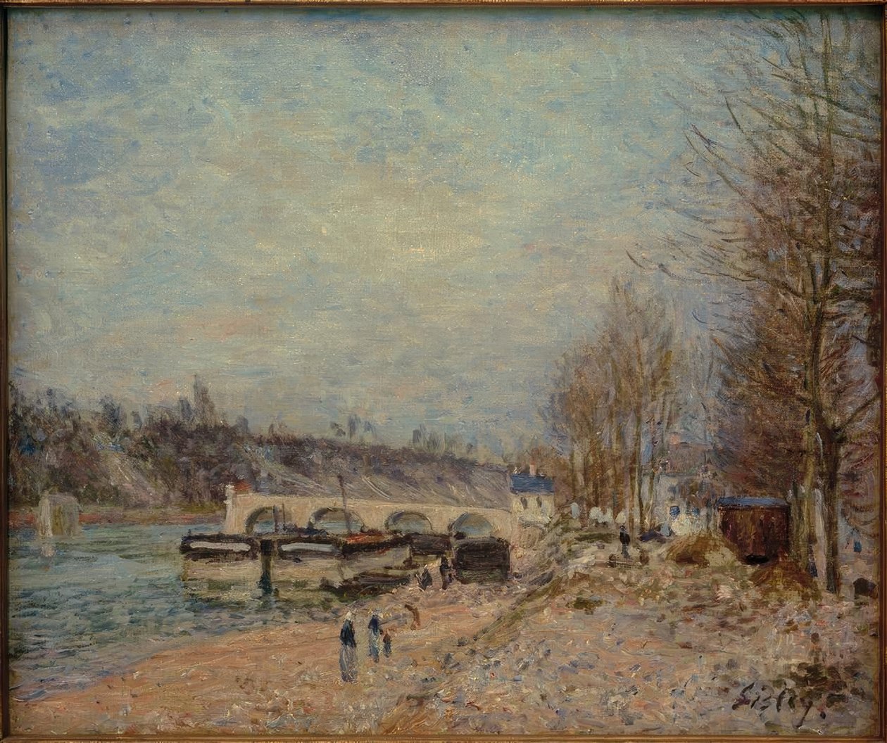 Saint-Mammès - Grått väder av Alfred Sisley