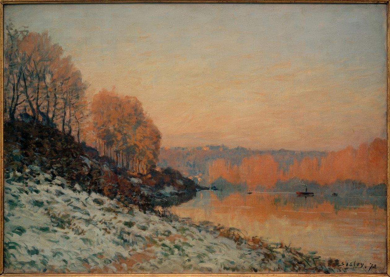 Snö i Port-Marly, vit frost av Alfred Sisley
